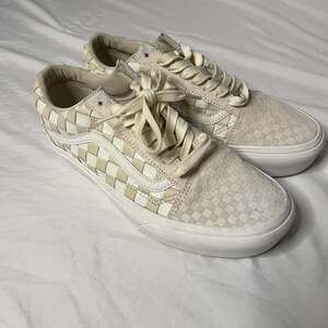 Vans Old Skool Woven Checkerboard – White/Cream – Women’s 9.5